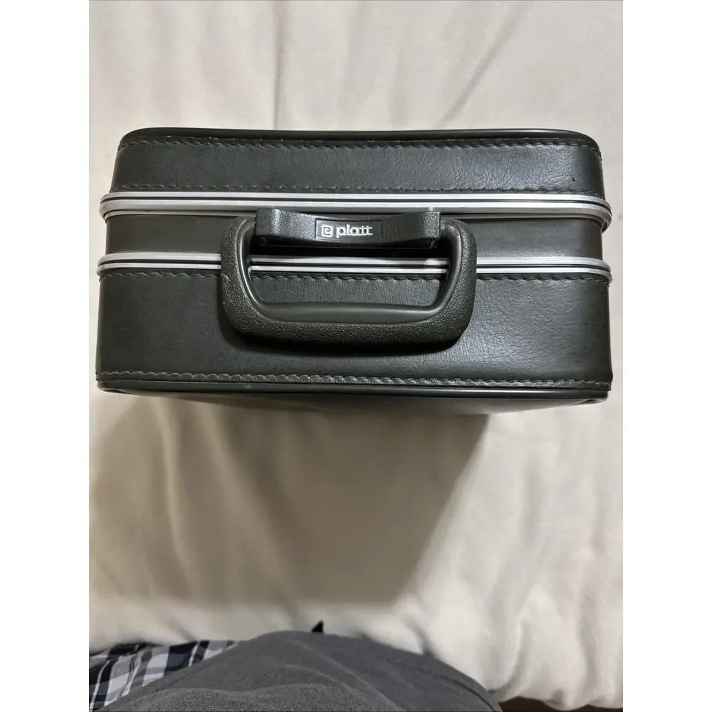 Vintage 10 Pc Platt Travel Cocktail Bar Liquor Case Portable - Aluminum Glasses